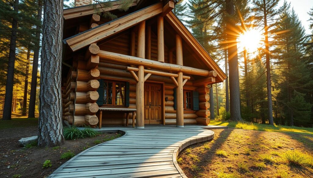 Blockbohlenbau Technik