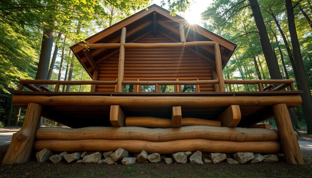 Stabiles Fundament für Holz-Ferienhaus