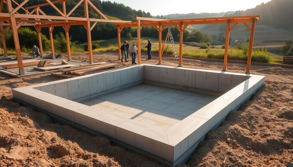 Unterbau und Fundamentlegung