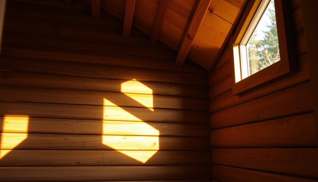 Wandstärke im Gartenhaus